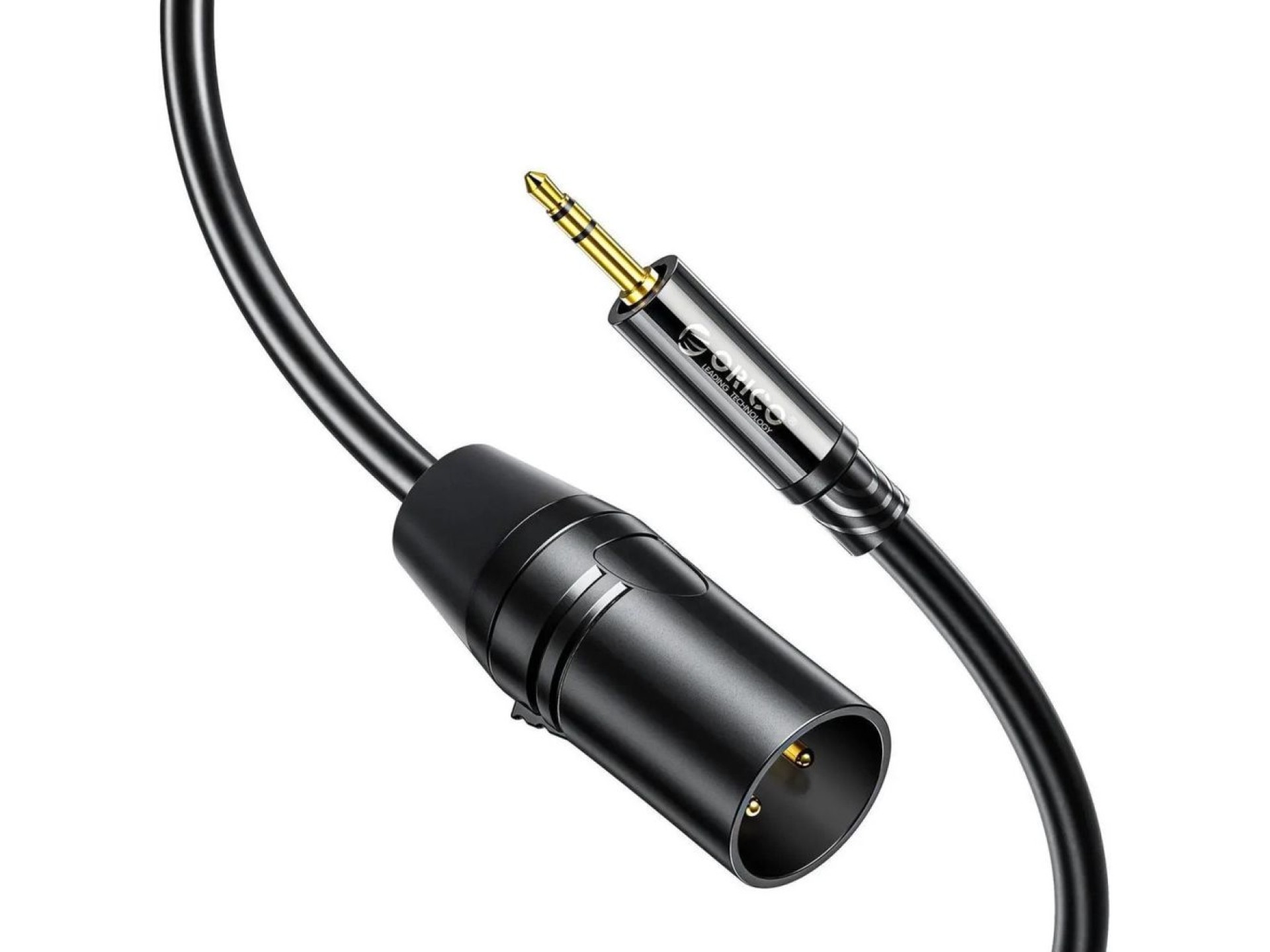 Cabo de áudio Orico AXKF mini jack de 3,5 mm para XLR fêmea de 5 m - preto