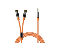 Cabo de �udio Orico AXRF mini jack de 3,5 mm para 2x RCA f�mea de 3 m - laranja