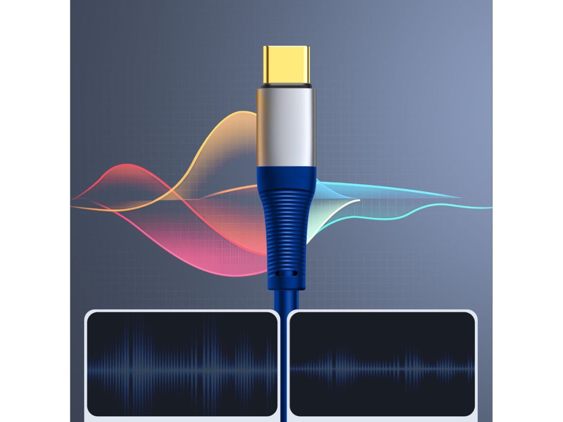 Cabo de áudio Orico AXC-02 USB-C para conector de 3,5 mm, 20 cm - azul