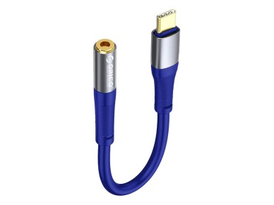 Cable de audio Orico AXC-02 USB-C a jack de 3,5 mm, 20 cm - azul