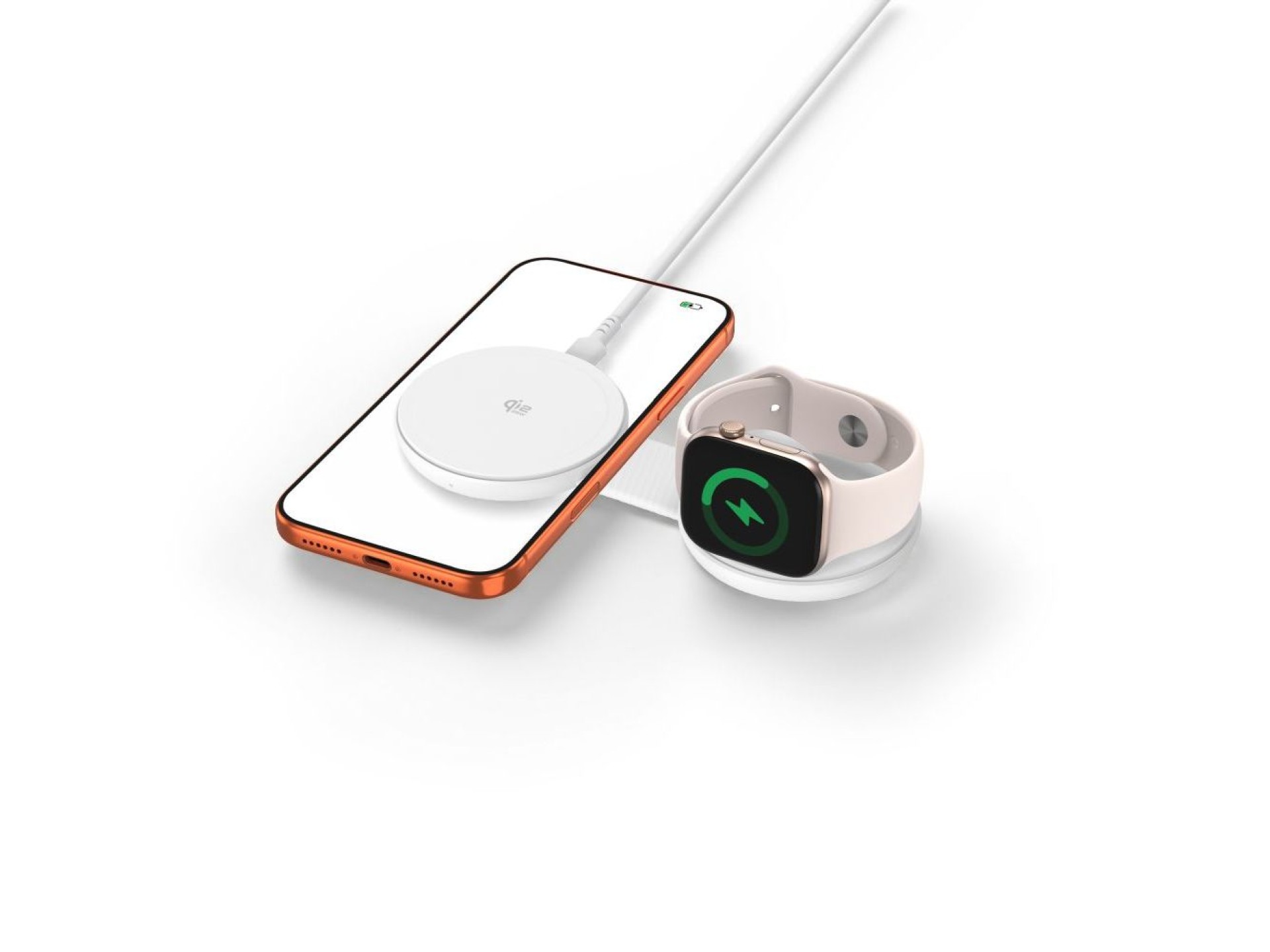 Tech-Protect A55 2in1 MagSafe 25W QI2.2 Wireless Charger + USB-C / USB-C Cable 100cm - White