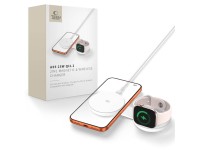Tech-Protect A55 2in1 MagSafe 25W QI2.2 Wireless Charger + USB-C / USB-C Cable 100cm - White Tech-Protect A55 2in1 MagSafe 25W QI2.2 Wireless Charger + USB-C / USB-C Cable 100cm - White