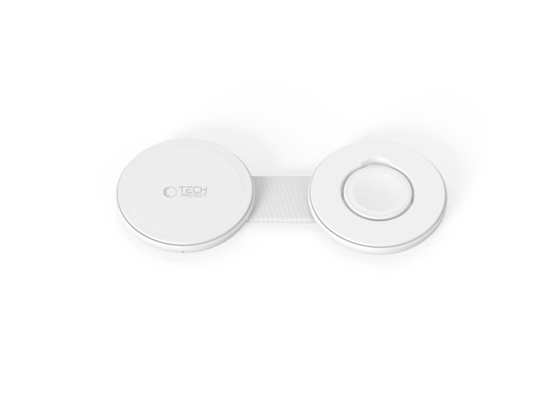 Tech-Protect A55 2in1 MagSafe 25W QI2.2 Wireless Charger + USB-C / USB-C Cable 100cm - White