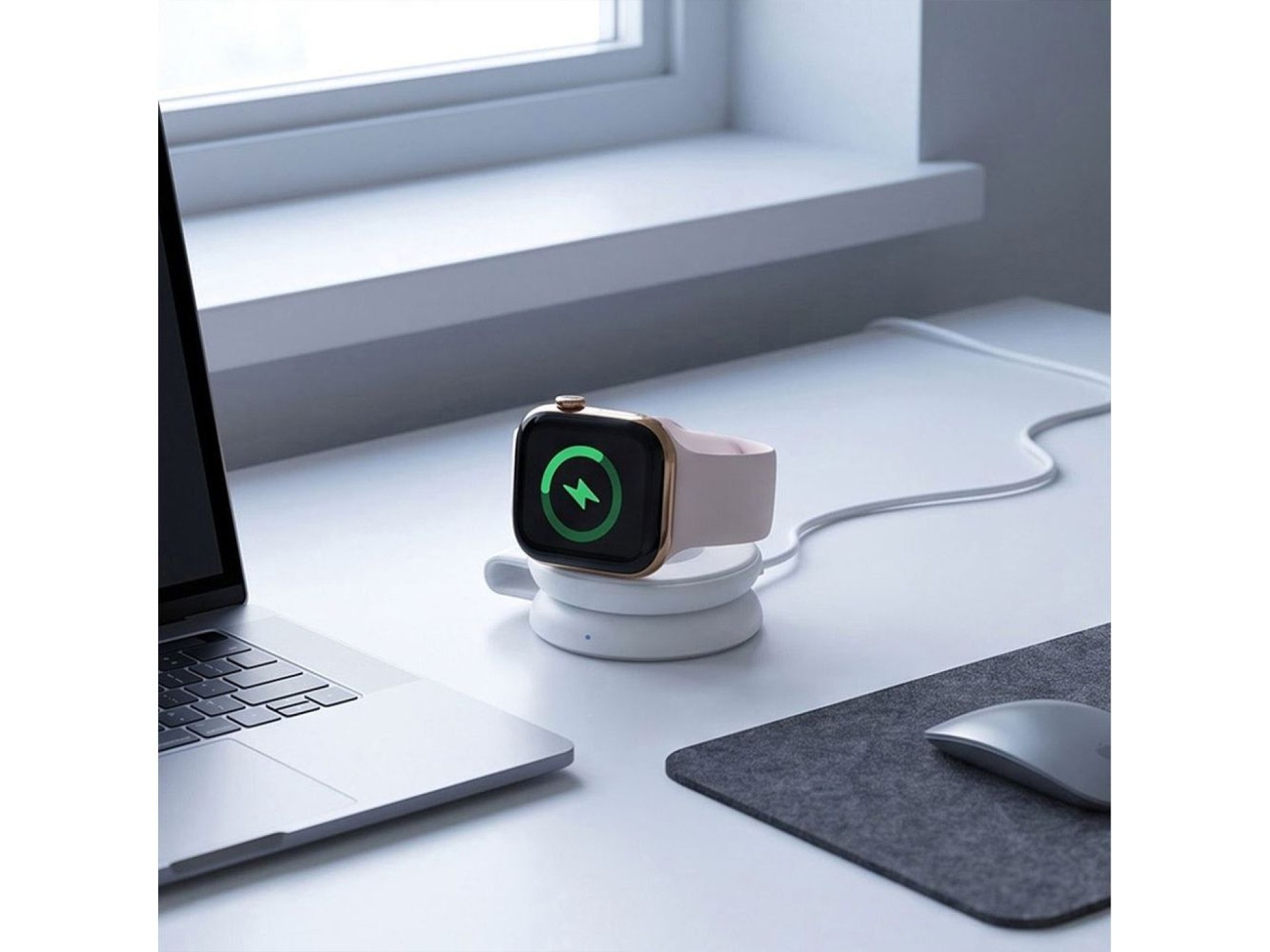 Tech-Protect A55 2in1 MagSafe 25W QI2.2 Wireless Charger + USB-C / USB-C Cable 100cm - White