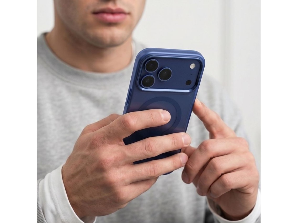 Funda Tech-Protect MagZero MagSafe para iPhone 17 Pro Max / 18 Pro Max - Azul marino mate