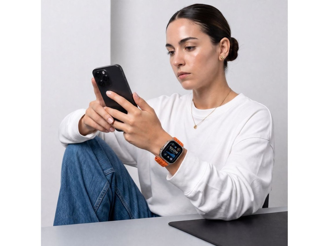 Correa deportiva de nailon Tech-Protect para Apple Watch de 44/45/46/49 mm - Naranja