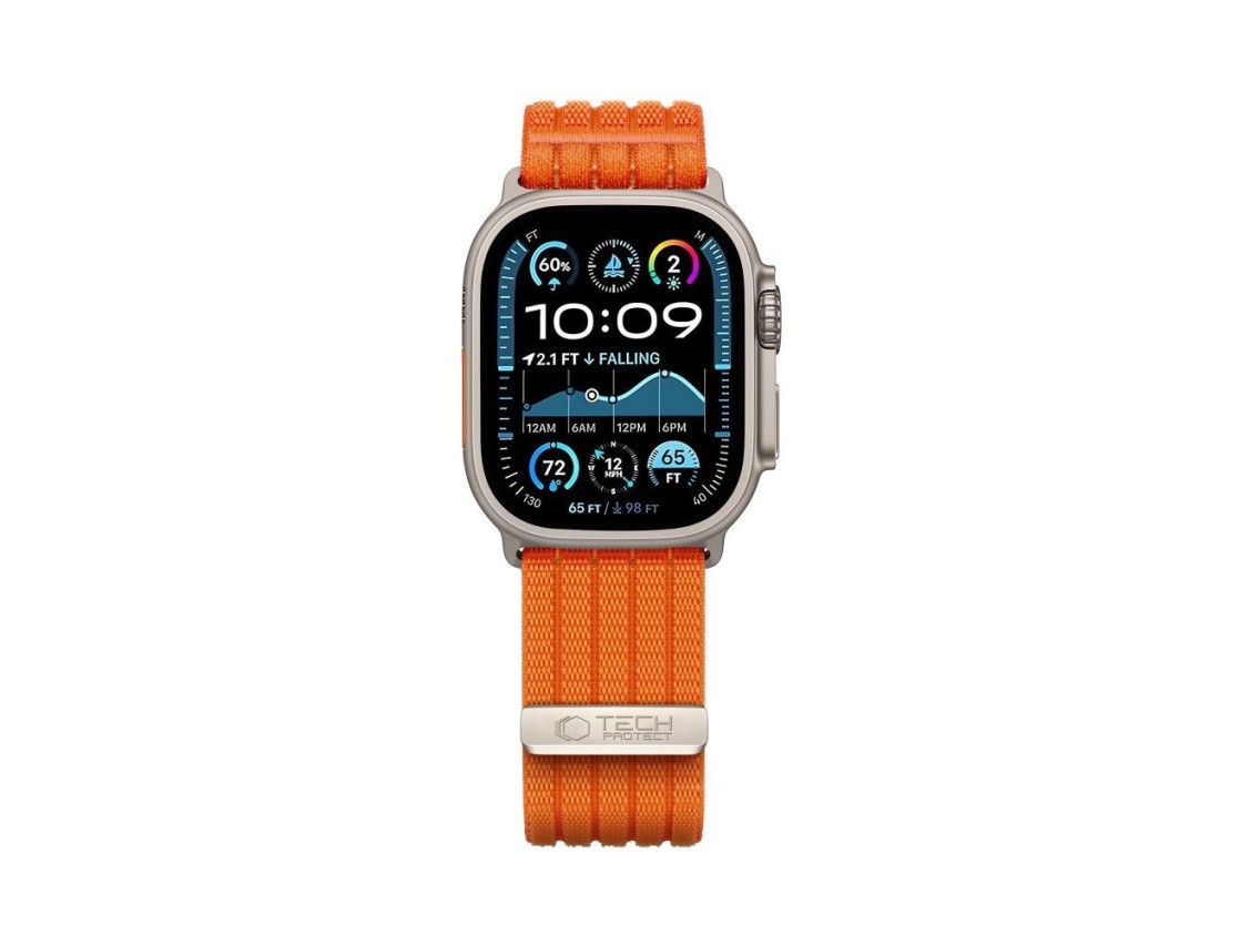 Correa deportiva de nailon Tech-Protect para Apple Watch de 44/45/46/49 mm - Naranja