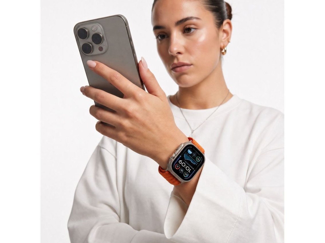 Correa deportiva de nailon Tech-Protect para Apple Watch de 44/45/46/49 mm - Naranja