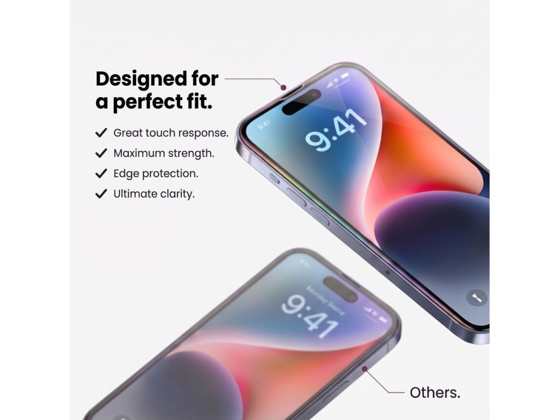 Protector de pantalla de vidrio templado Tech-Protect Glass Fit+ (paquete de 2) para Xiaomi Redmi 17