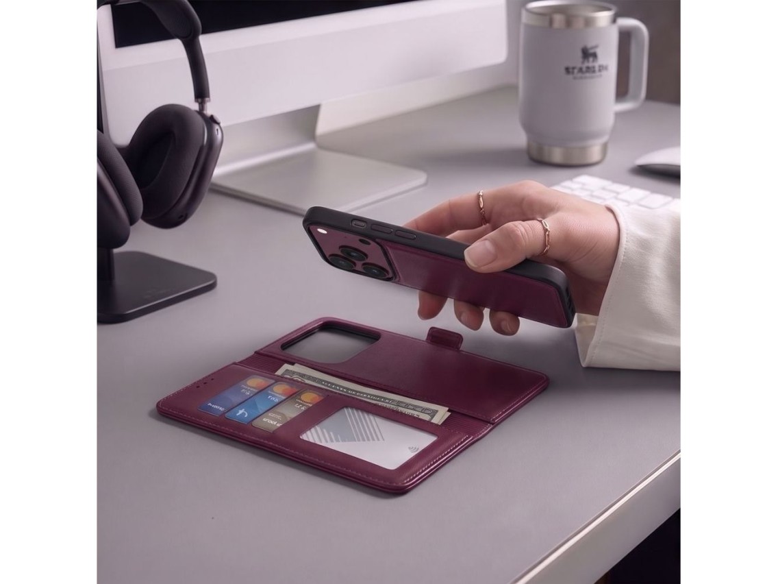 Capa Tech-Protect Wallet MagSafe para iPhone 17 Pro / 18 Pro - bordô