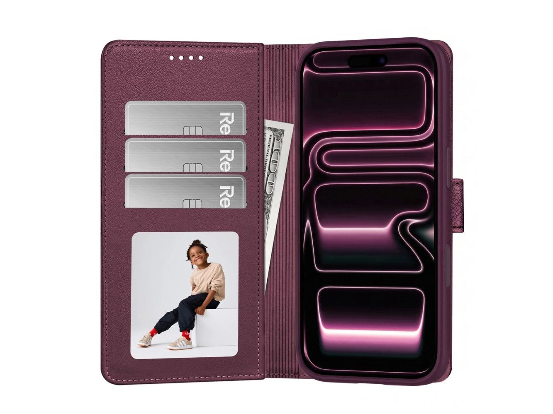 Capa Tech-Protect Wallet MagSafe para iPhone 17 Pro Max / 18 Pro Max - bordô