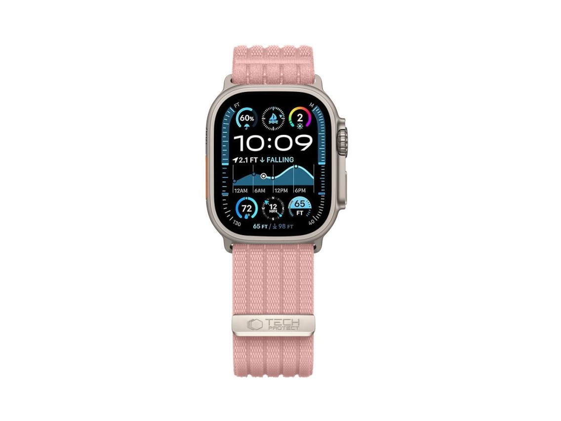 Tech-Protect Nylon Sport Band for Apple Watch 44/45/46/49 mm - Light Pink