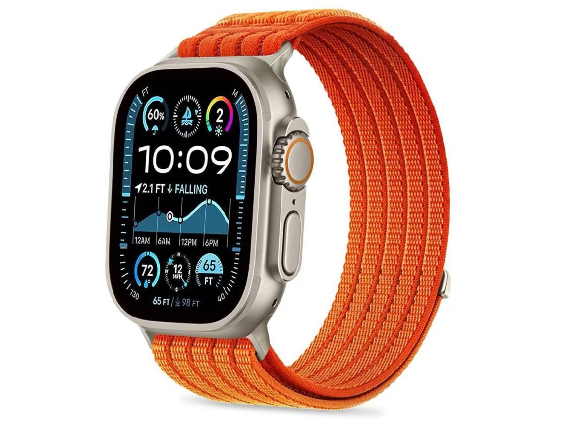 Pulseira esportiva de nylon Tech-Protect para Apple Watch 44/45/46/49 mm - Laranja