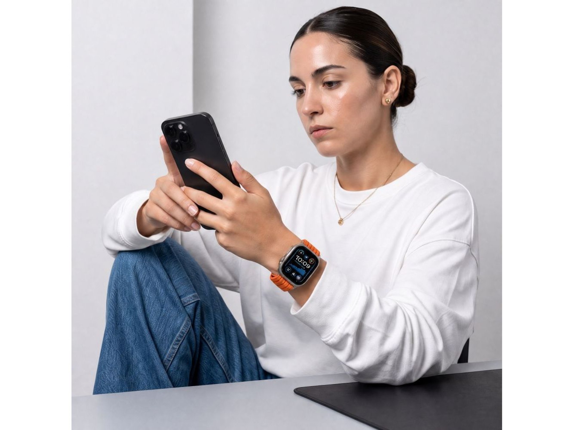 Correa deportiva de nailon Tech-Protect para Apple Watch de 44/45/46/49 mm - Naranja