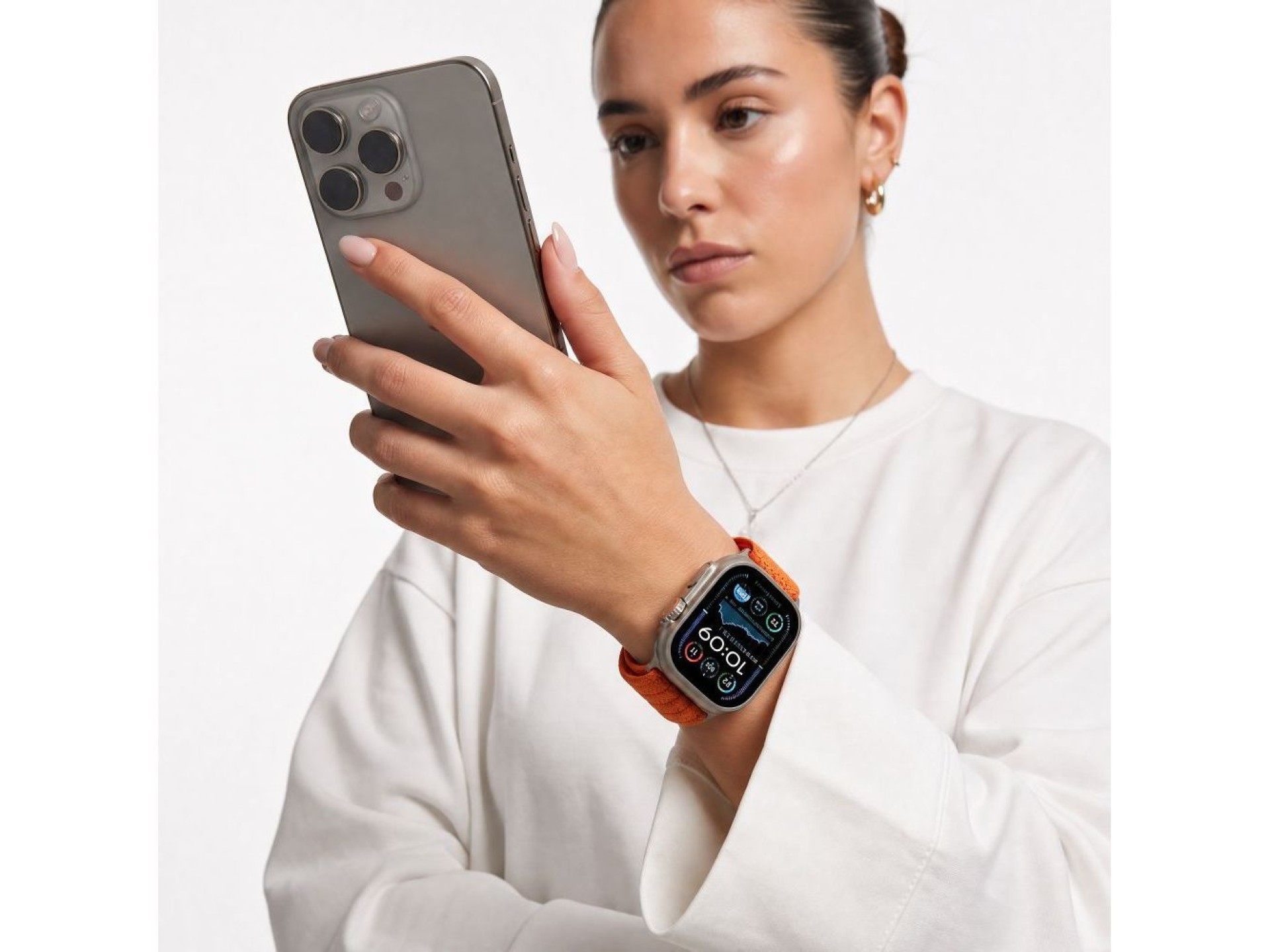 Correa deportiva de nailon Tech-Protect para Apple Watch de 44/45/46/49 mm - Naranja