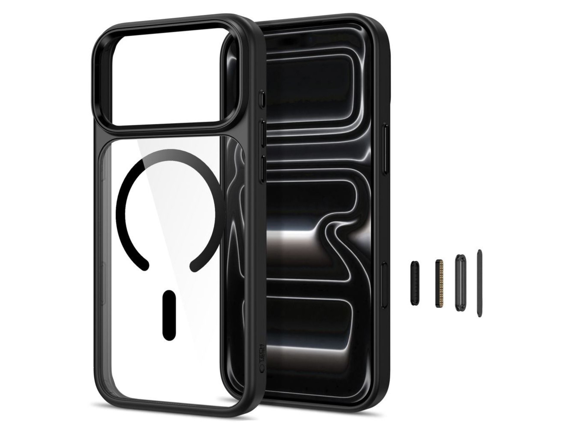 Funda Tech-Protect Magmat MagSafe CC para iPhone 17 Pro / 18 Pro - Negro transparente