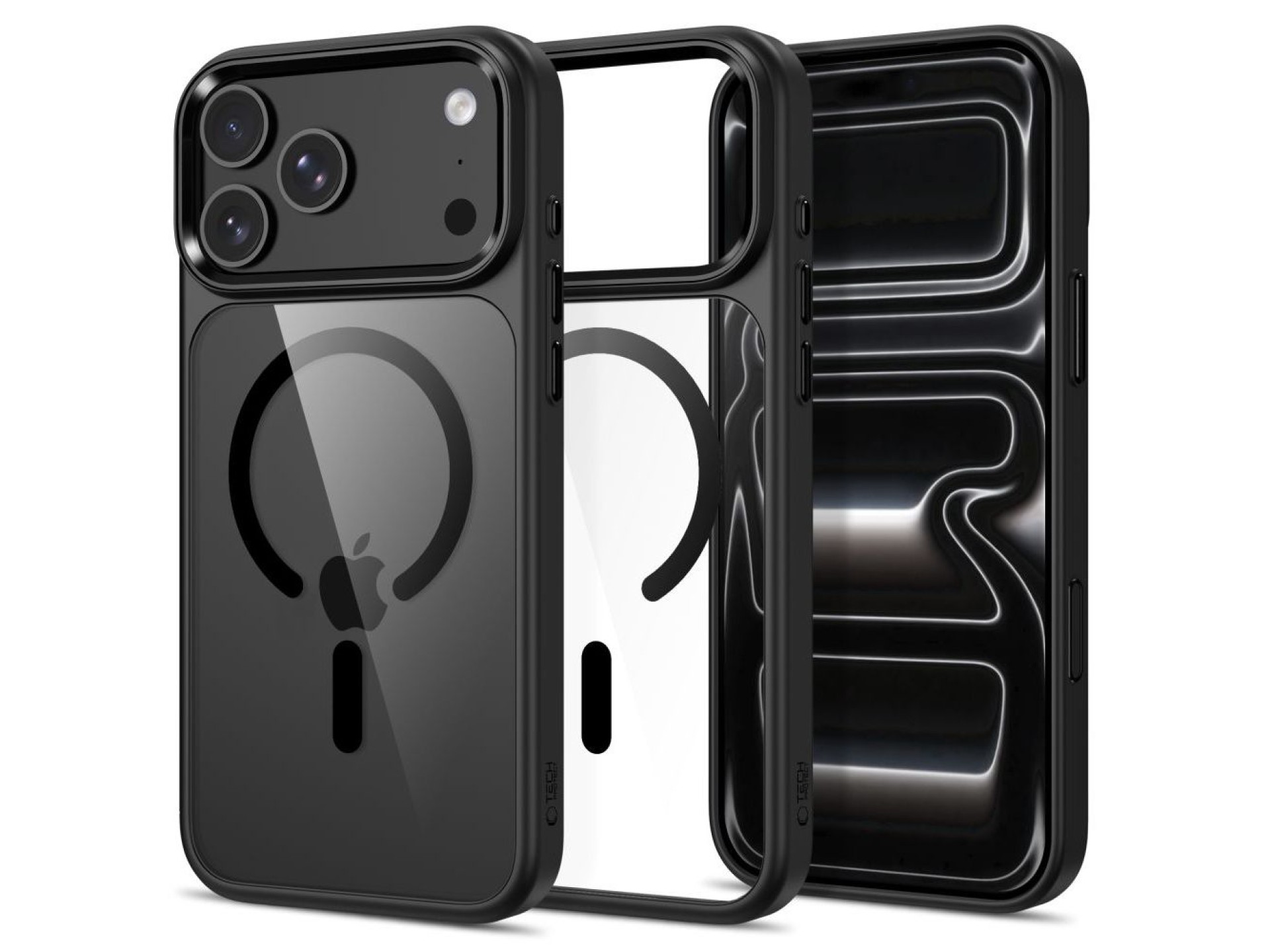 Funda Tech-Protect Magmat MagSafe CC para iPhone 17 Pro Max / 18 Pro Max - Negro transparente