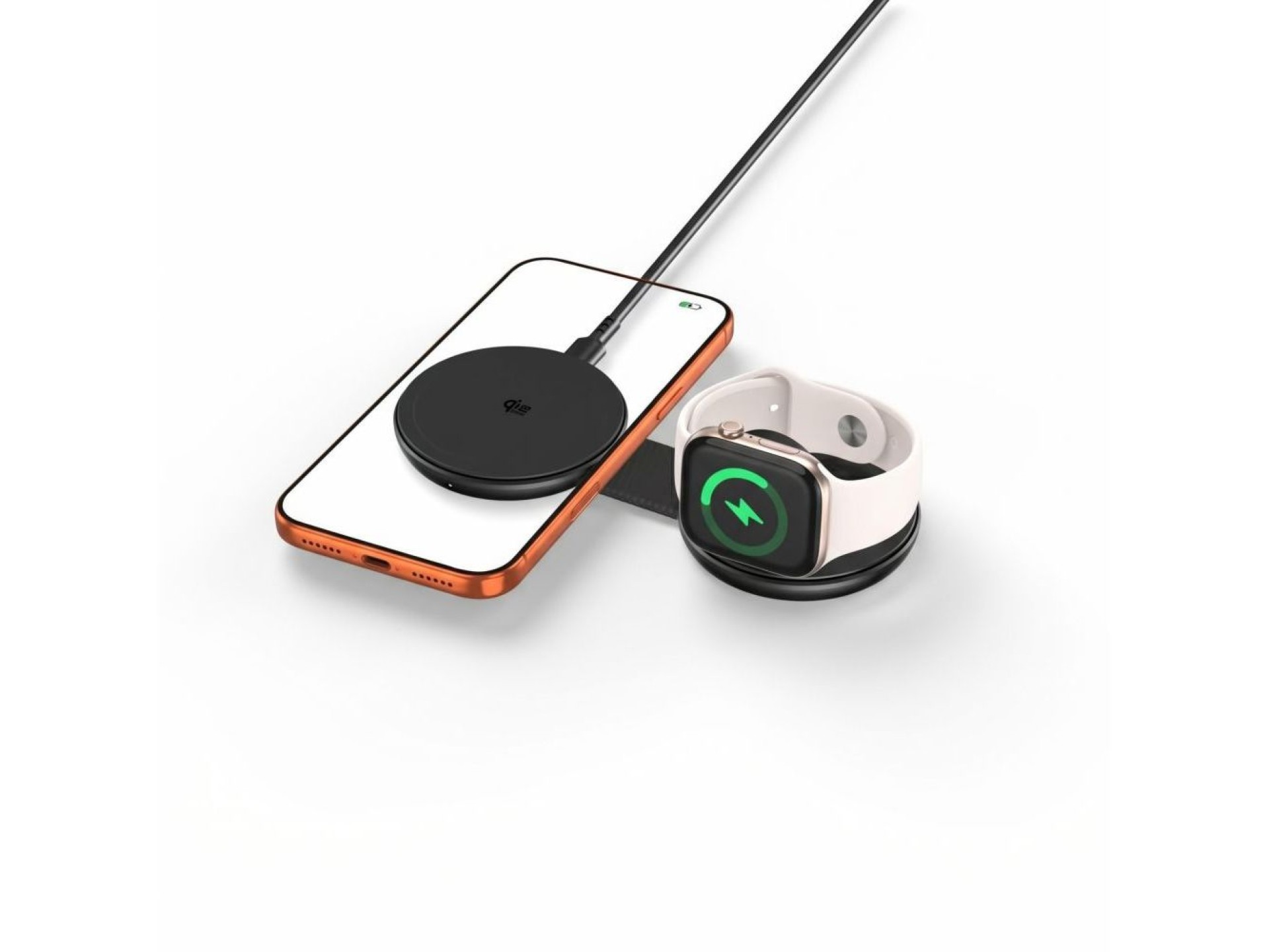 Cargador inalámbrico Tech-Protect A55 2 en 1 MagSafe de 25 W QI2.2 + cable USB-C/USB-C de 100 cm - N