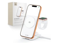 Carregador sem fio Tech-Protect A56 3 em 1 MagSafe 25W QI2.2 + Cabo USB-C/USB-C de 100 cm - Branco