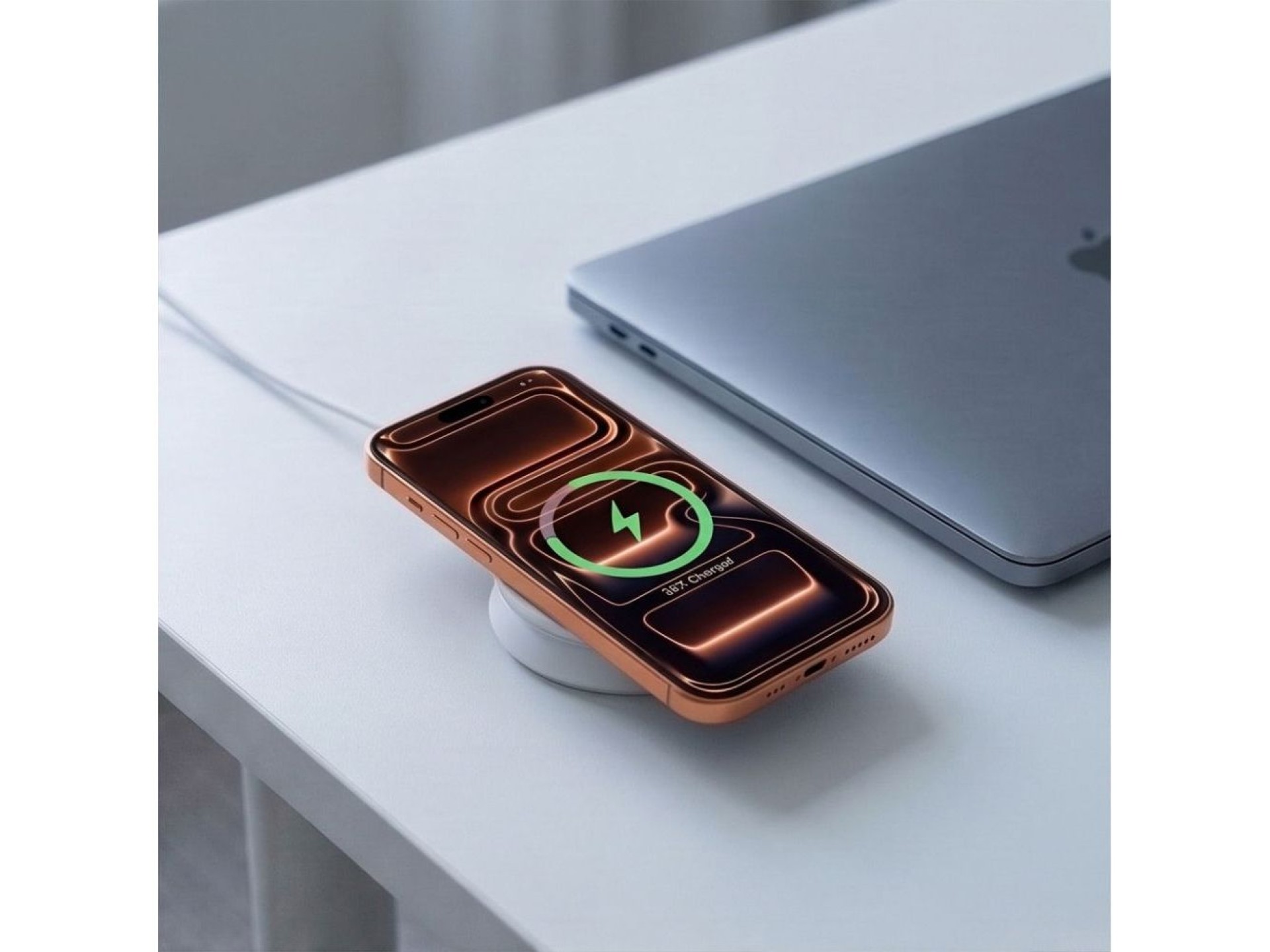 Tech-Protect A55 2in1 MagSafe 25W QI2.2 Wireless Charger + USB-C / USB-C Cable 100cm - White