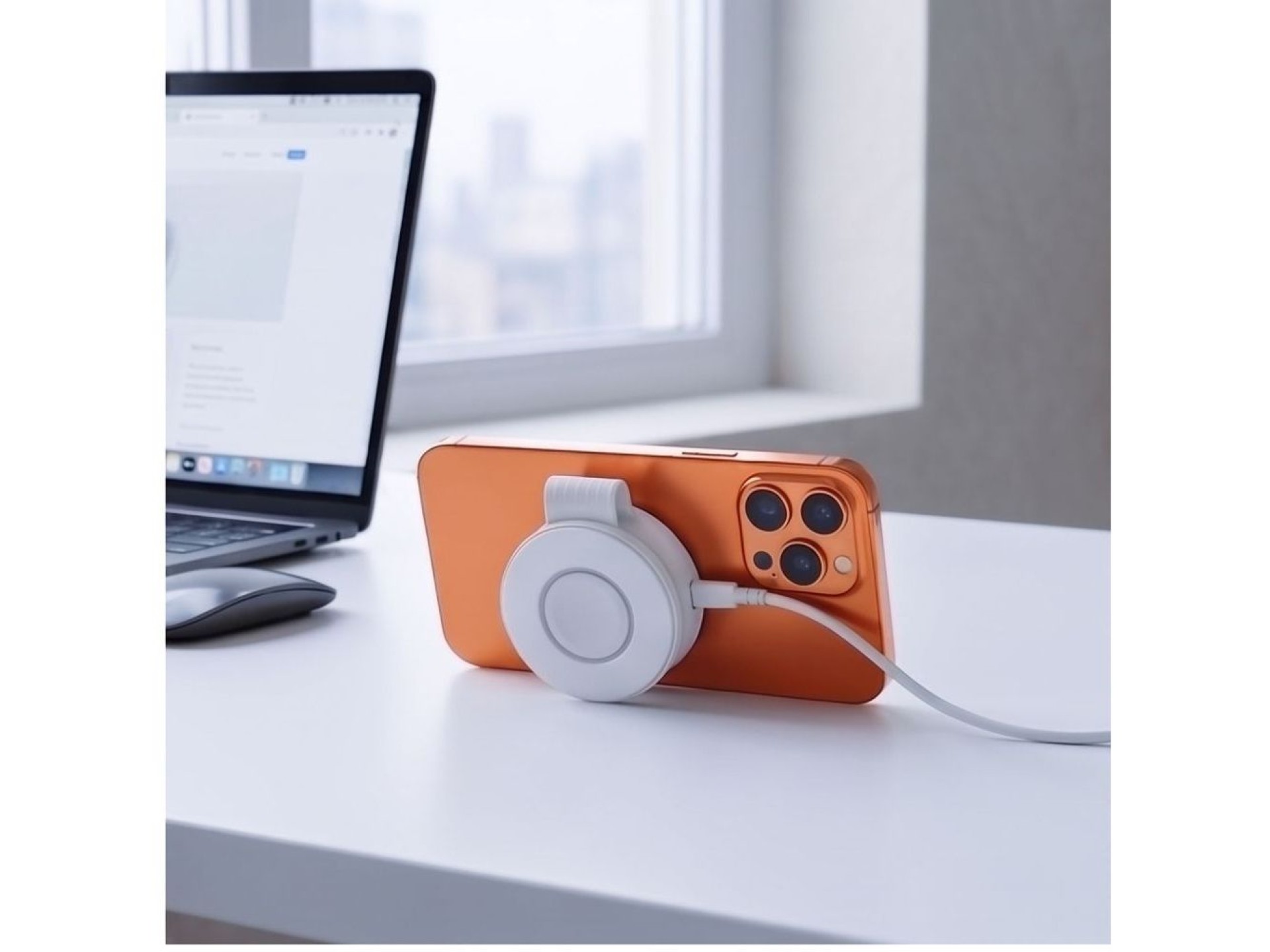 Tech-Protect A55 2in1 MagSafe 25W QI2.2 Wireless Charger + USB-C / USB-C Cable 100cm - White