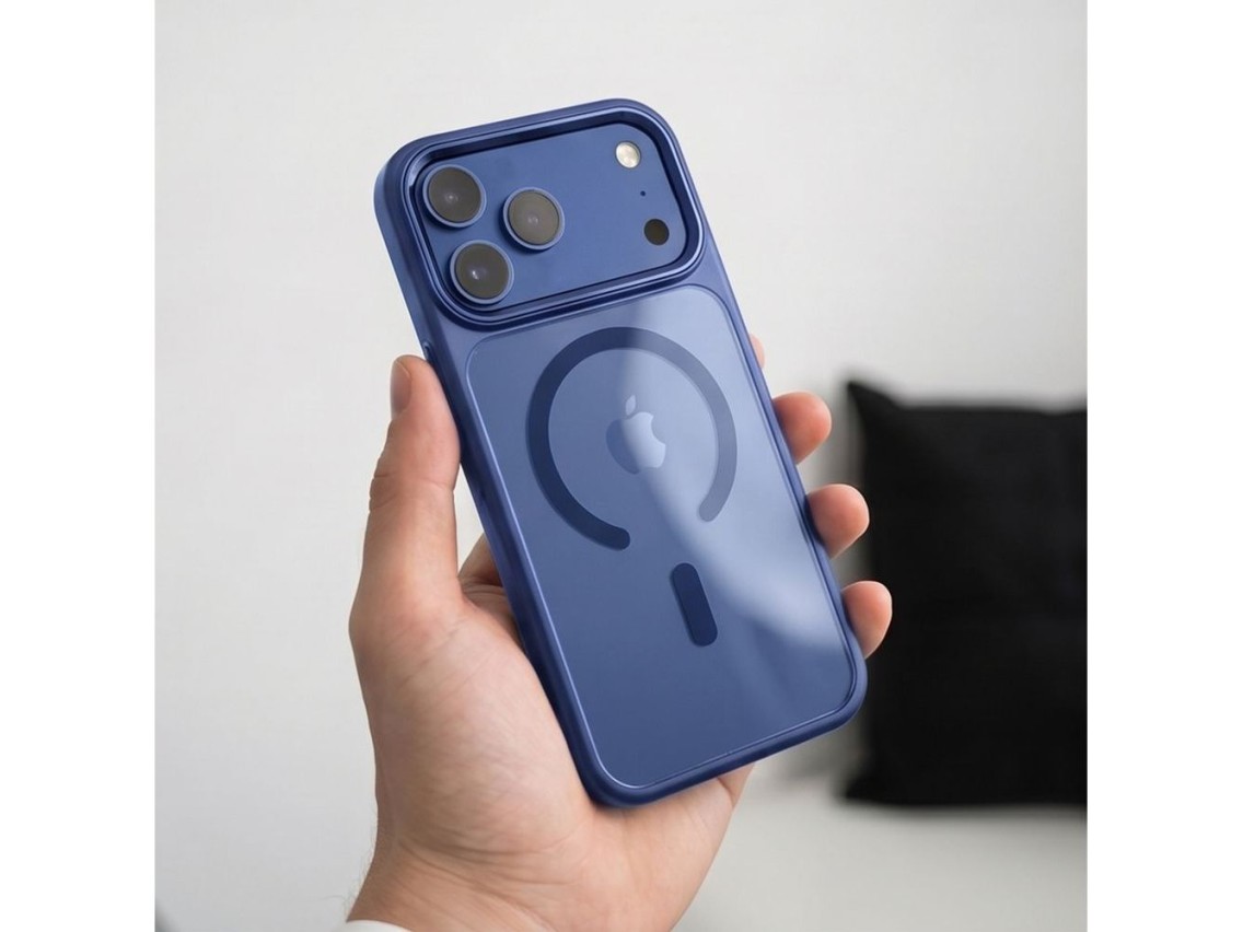 Funda Tech-Protect Magmat MagSafe CC para iPhone 17 Pro Max / 18 Pro Max - Azul marino transparente