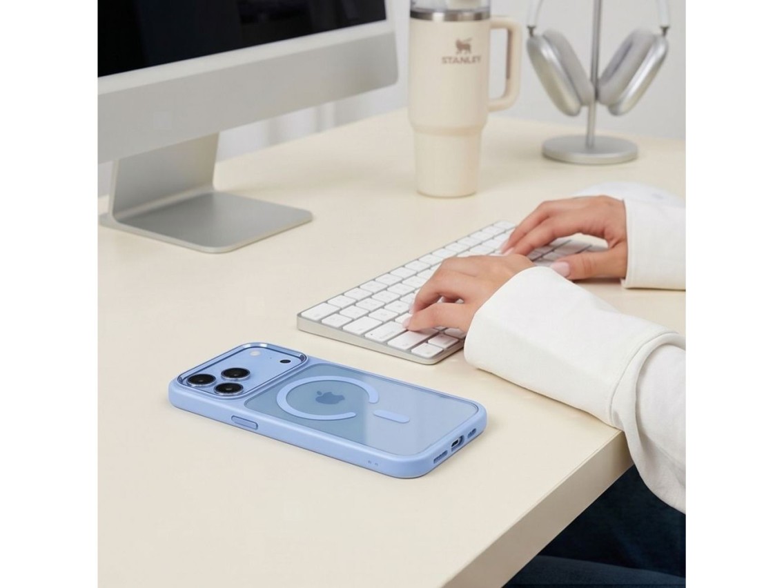 Tech-Protect Magmat Magsafe CC Case for iPhone 17 Pro Max / 18 Pro Max - Transparent Light Blue