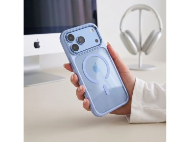 Capa Tech-Protect Magmat Magsafe CC para iPhone 17 Pro Max / 18 Pro Max - Azul Claro Transparente