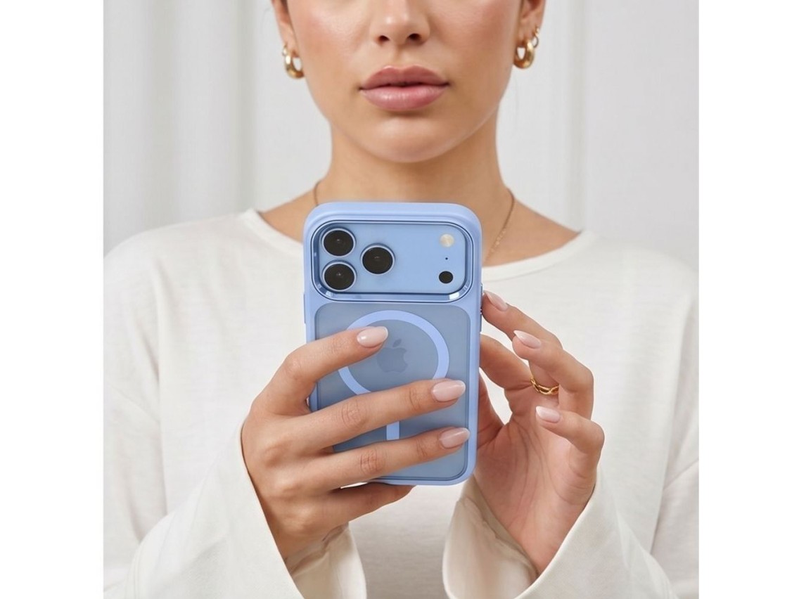 Tech-Protect Magmat Magsafe CC Case for iPhone 17 Pro Max / 18 Pro Max - Transparent Light Blue
