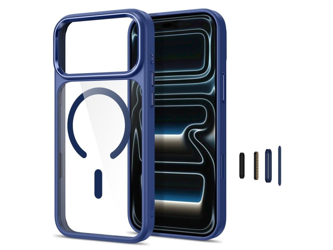 Funda Tech-Protect Magmat MagSafe CC para iPhone 17 Pro Max / 18 Pro Max - Azul marino transparente