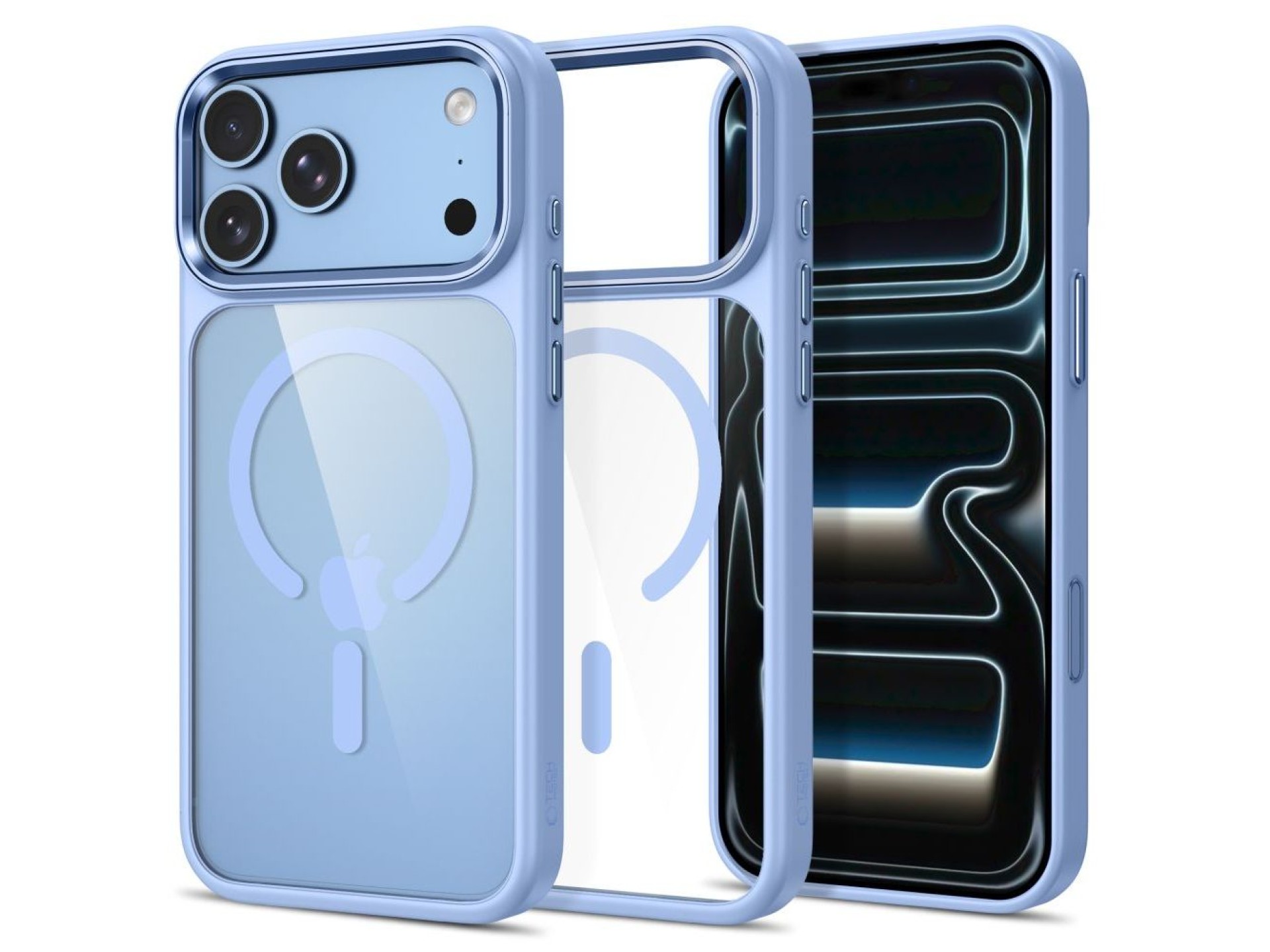 Tech-Protect Magmat Magsafe CC Case for iPhone 17 Pro Max / 18 Pro Max - Transparent Light Blue