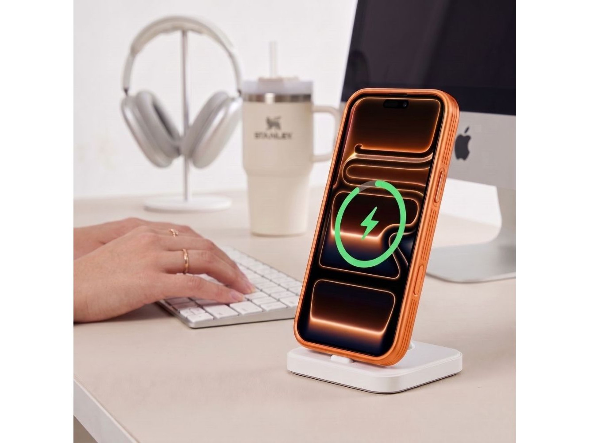 Tech-Protect MagPrime MagSafe CC case for iPhone 18 Pro / 17 Pro - matte orange
