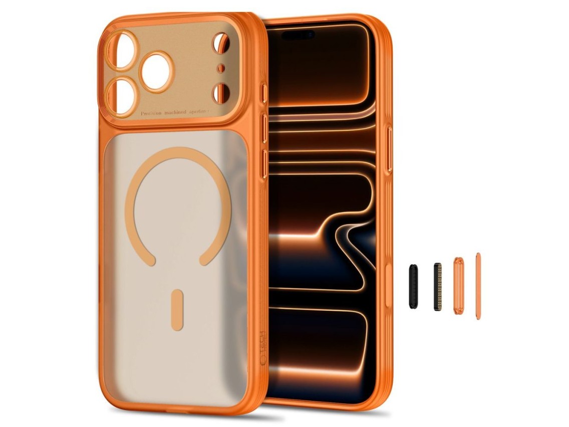 Tech-Protect MagPrime MagSafe CC case for iPhone 18 Pro / 17 Pro - matte orange