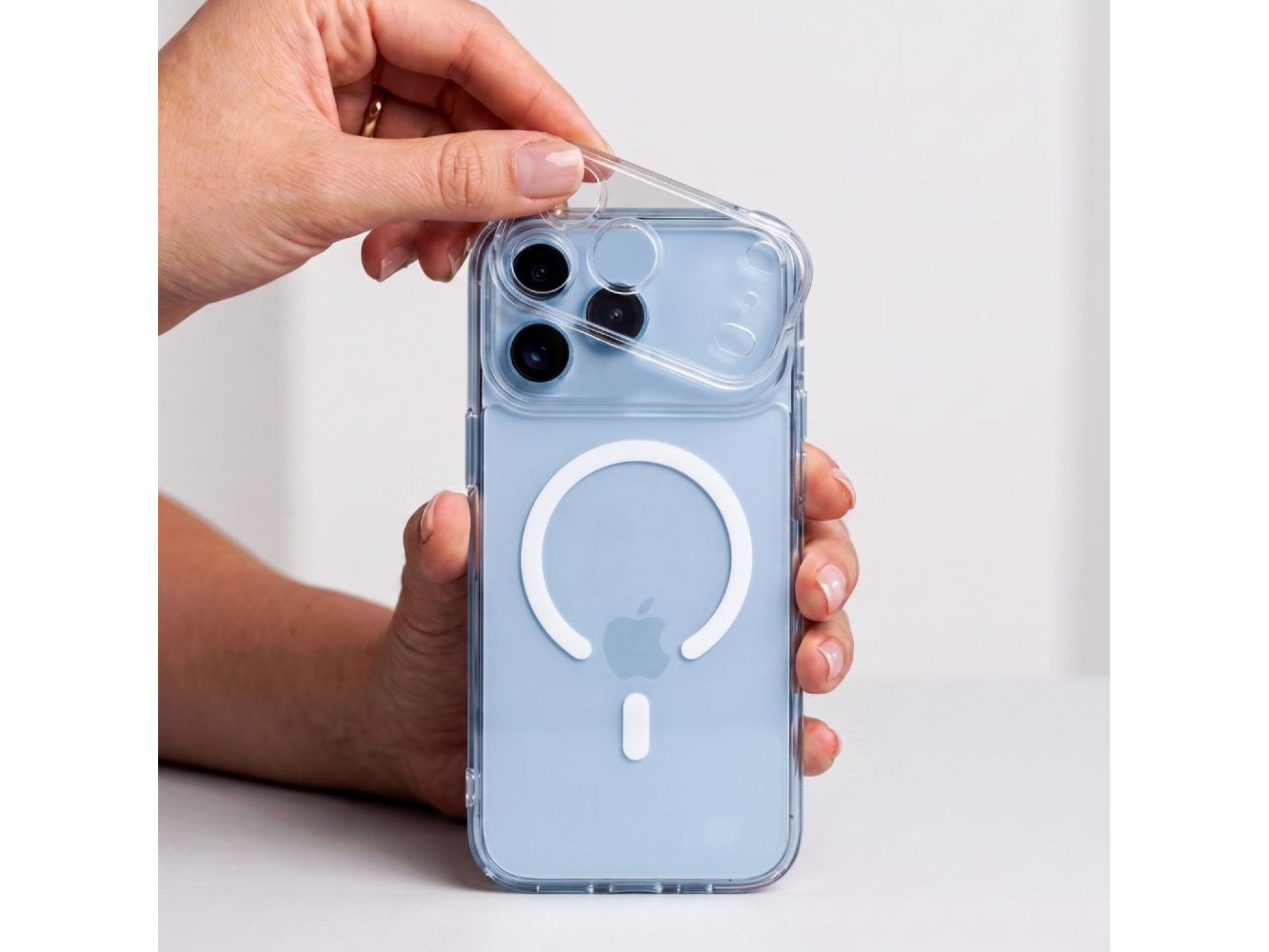 Funda Tech-Protect MagPeak MagSafe CC para iPhone 18 Pro Max / 17 Pro Max - Transparente