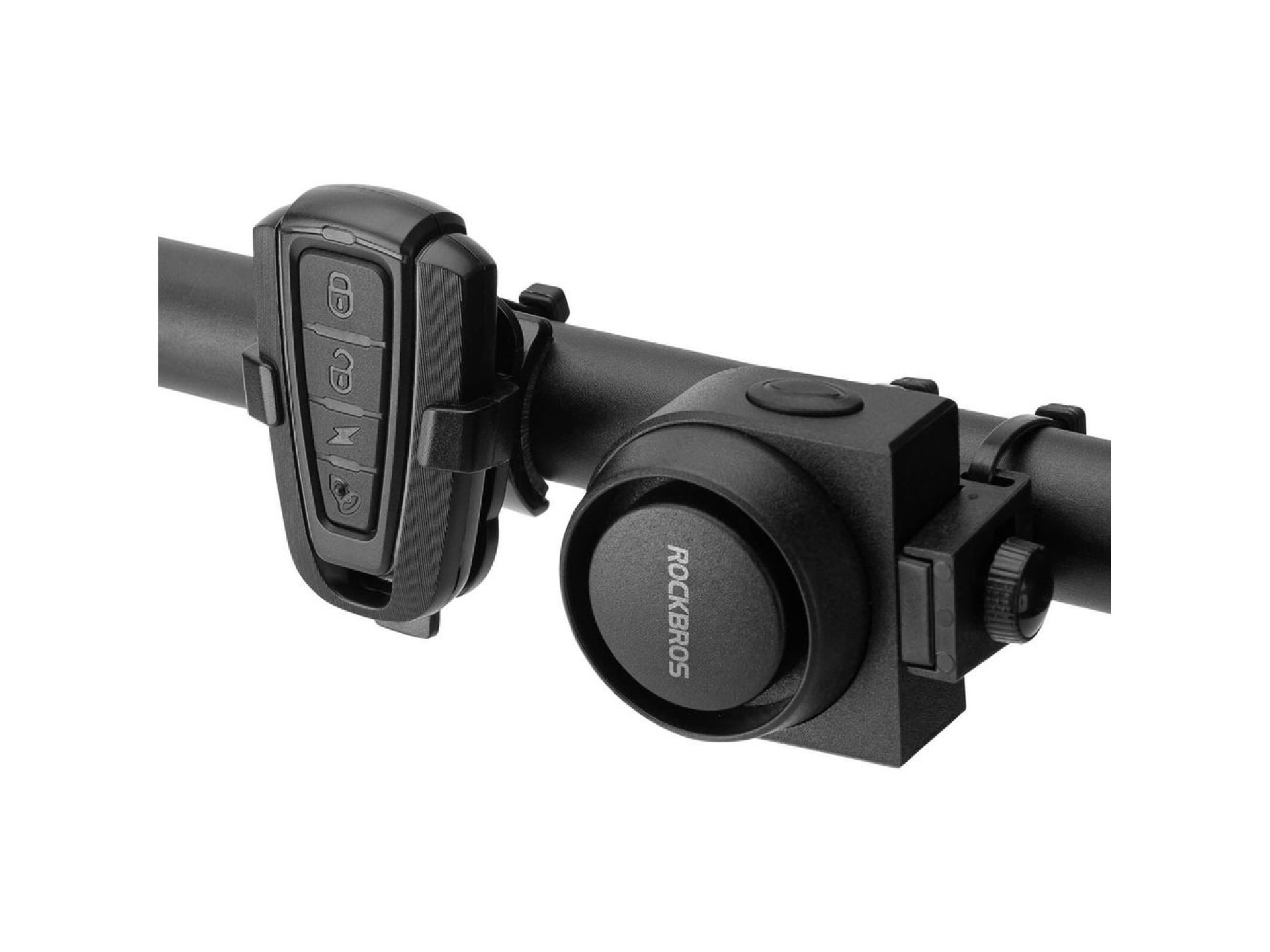 Rockbros A2 Bicycle Bell with 115 dB Alarm and USB-C Remote Control - Black