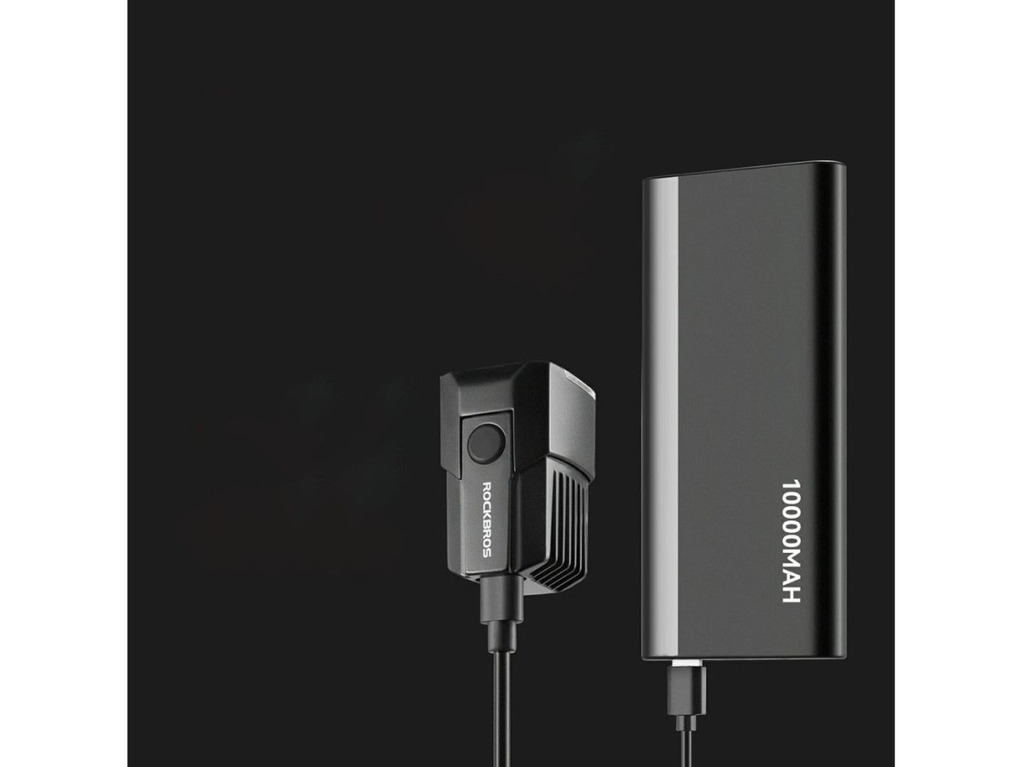 Farol dianteiro para bicicleta Rockbros RHL1600, 1600 l�mens, com fonte de alimenta��o externa USB-C