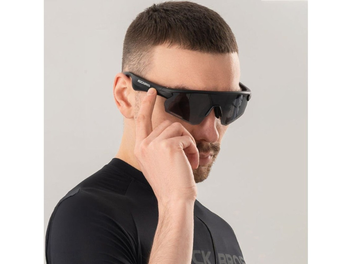 Rockbros SP-251 Polarized Cycling Glasses with Bluetooth Audio Kit - Black