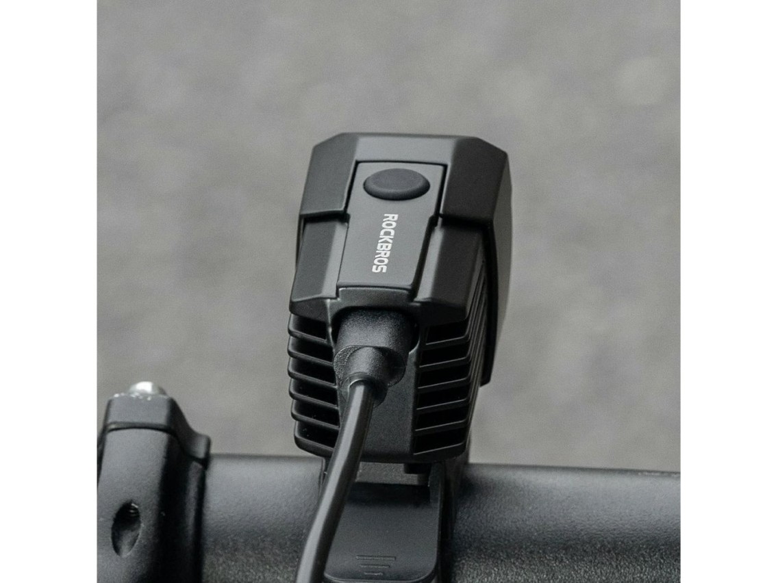 Farol dianteiro para bicicleta Rockbros RHL1600, 1600 l�mens, com fonte de alimenta��o externa USB-C