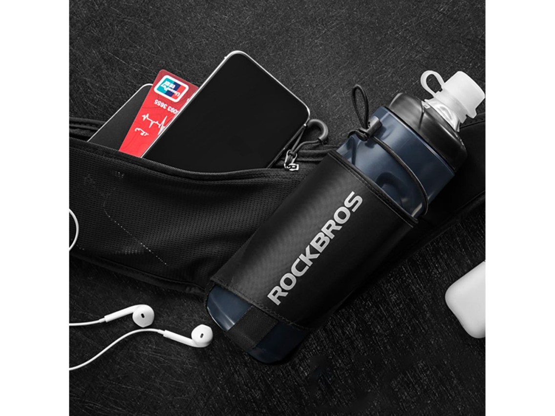 Bolsa de cintura para garrafa de bicicleta Rockbros D45 - Preta