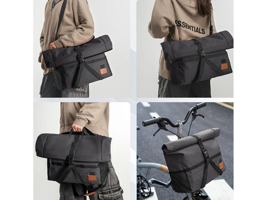 Bolsa multifuncional para manillar de bicicleta Rockbros H48 - Gris