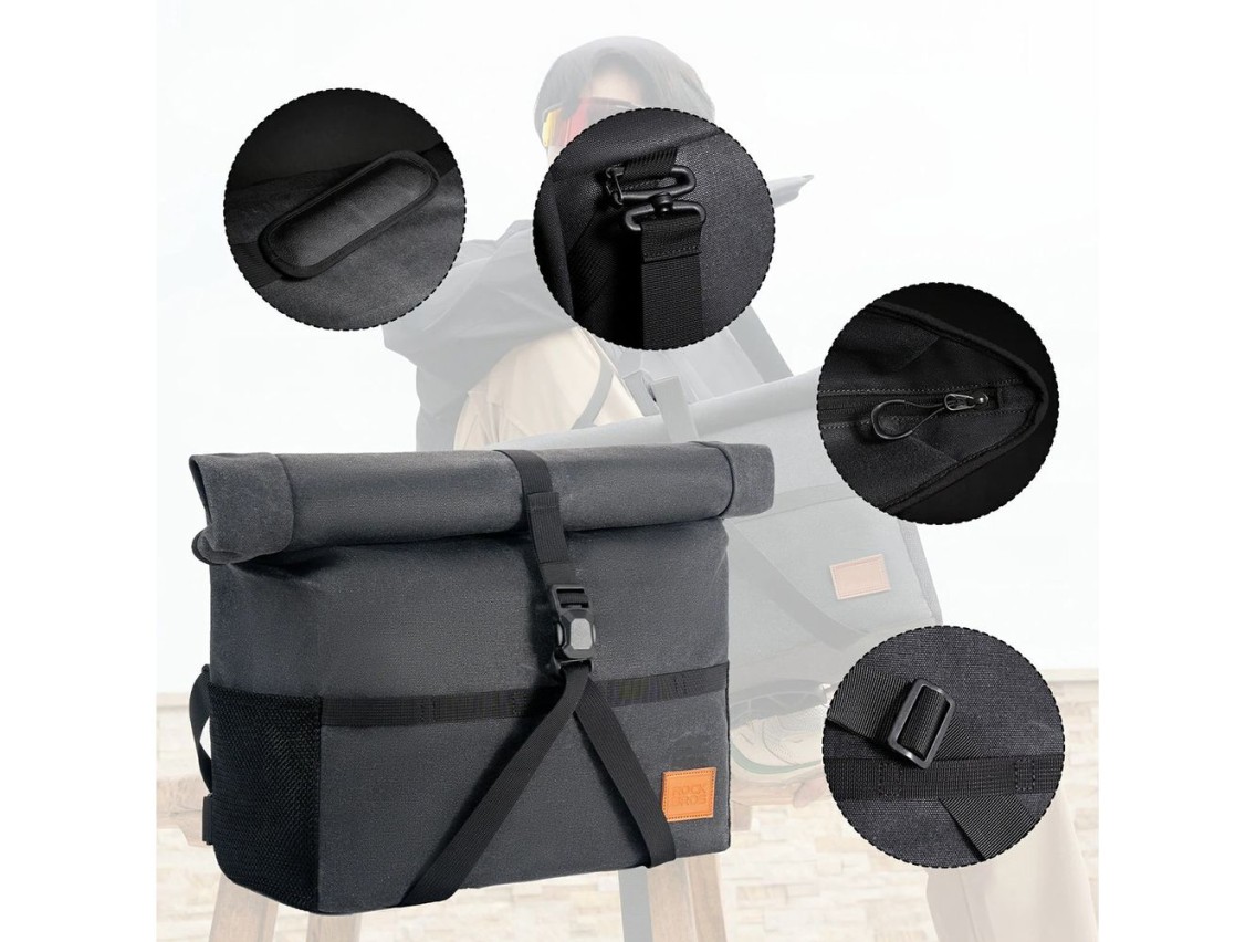 Bolsa multifuncional para manillar de bicicleta Rockbros H48 - Gris