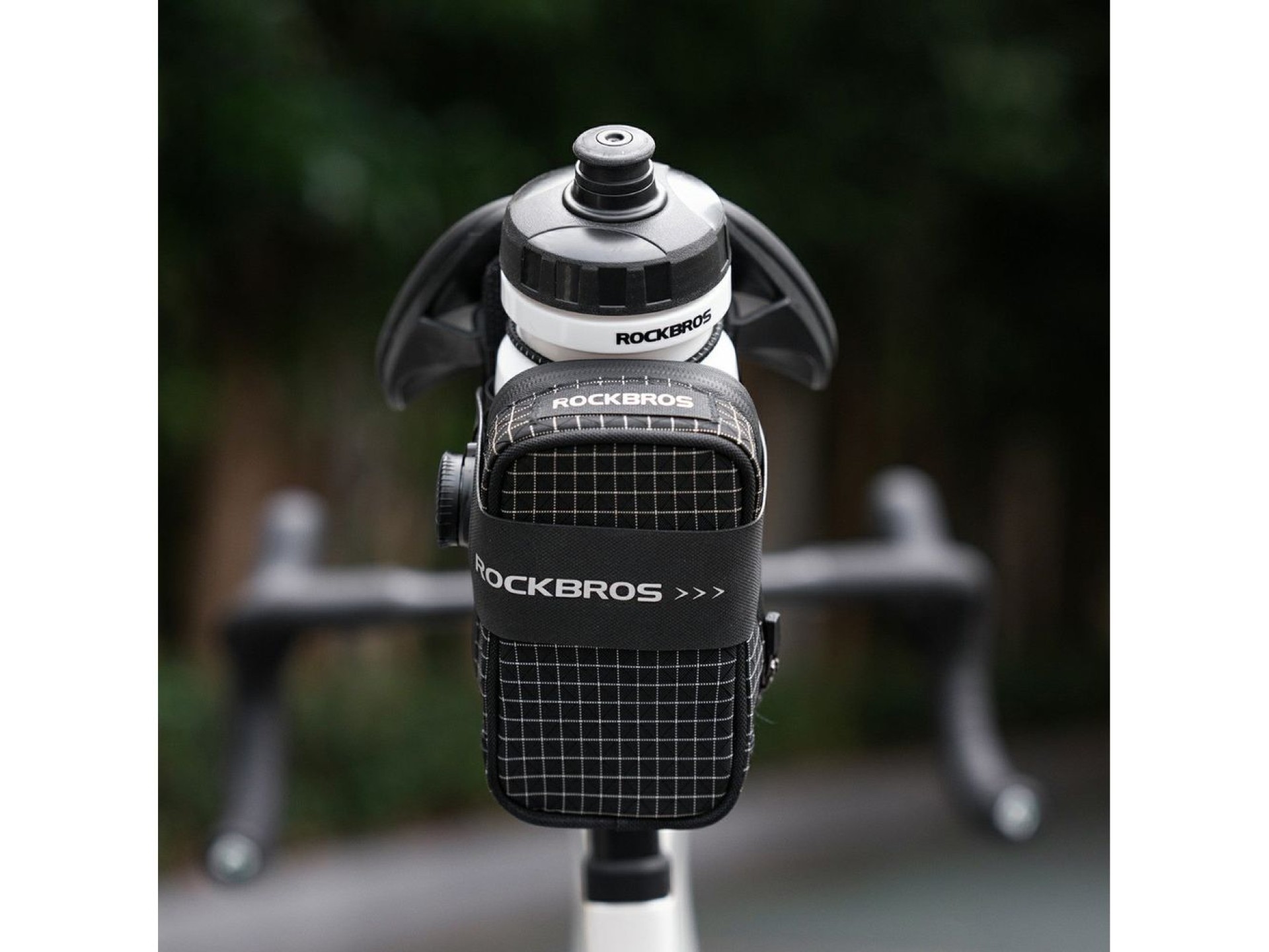 Rockbros P010 multifunctional saddle bag with bottle holder - black
