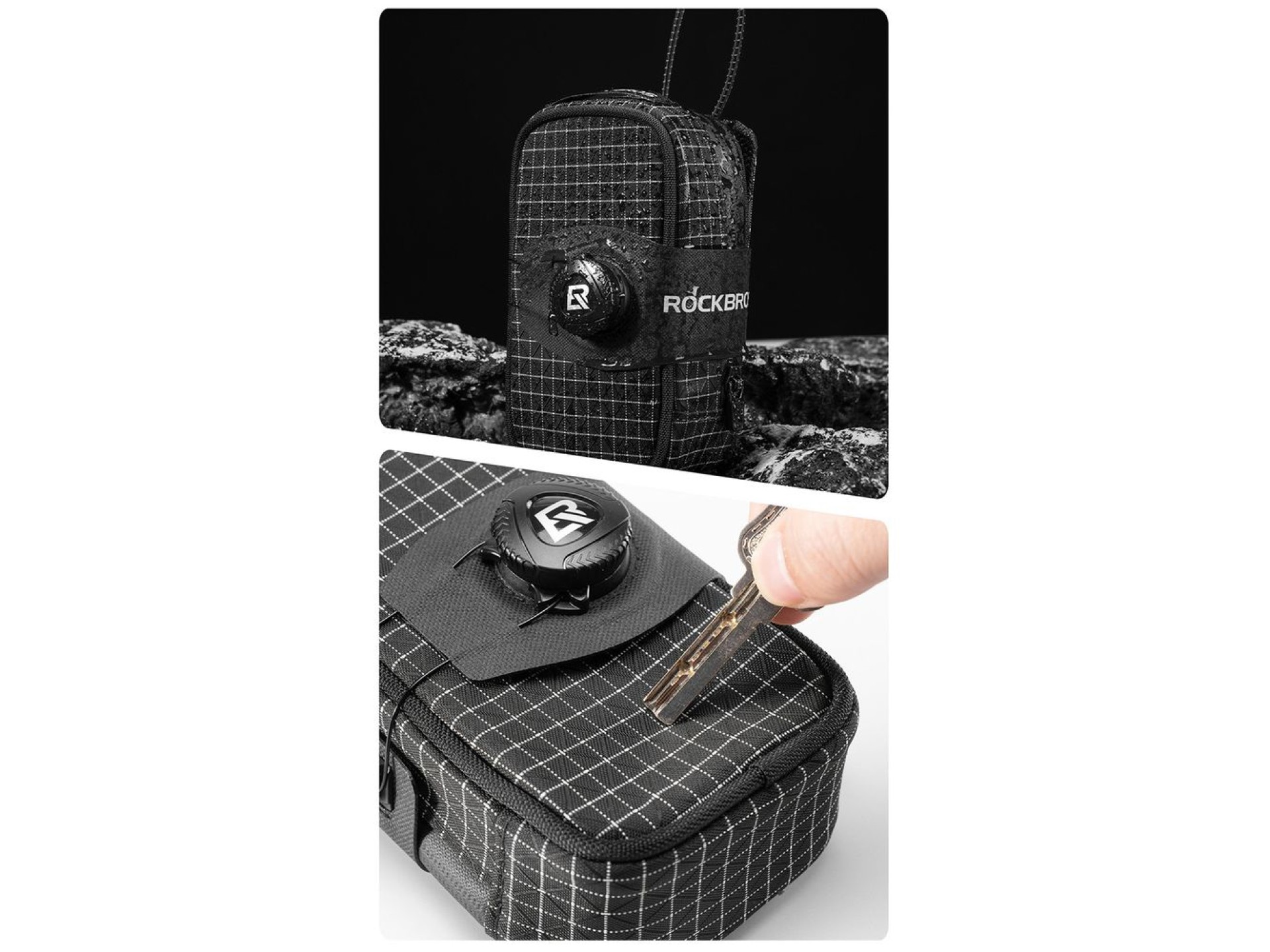 Rockbros P010 multifunctional saddle bag with bottle holder - black