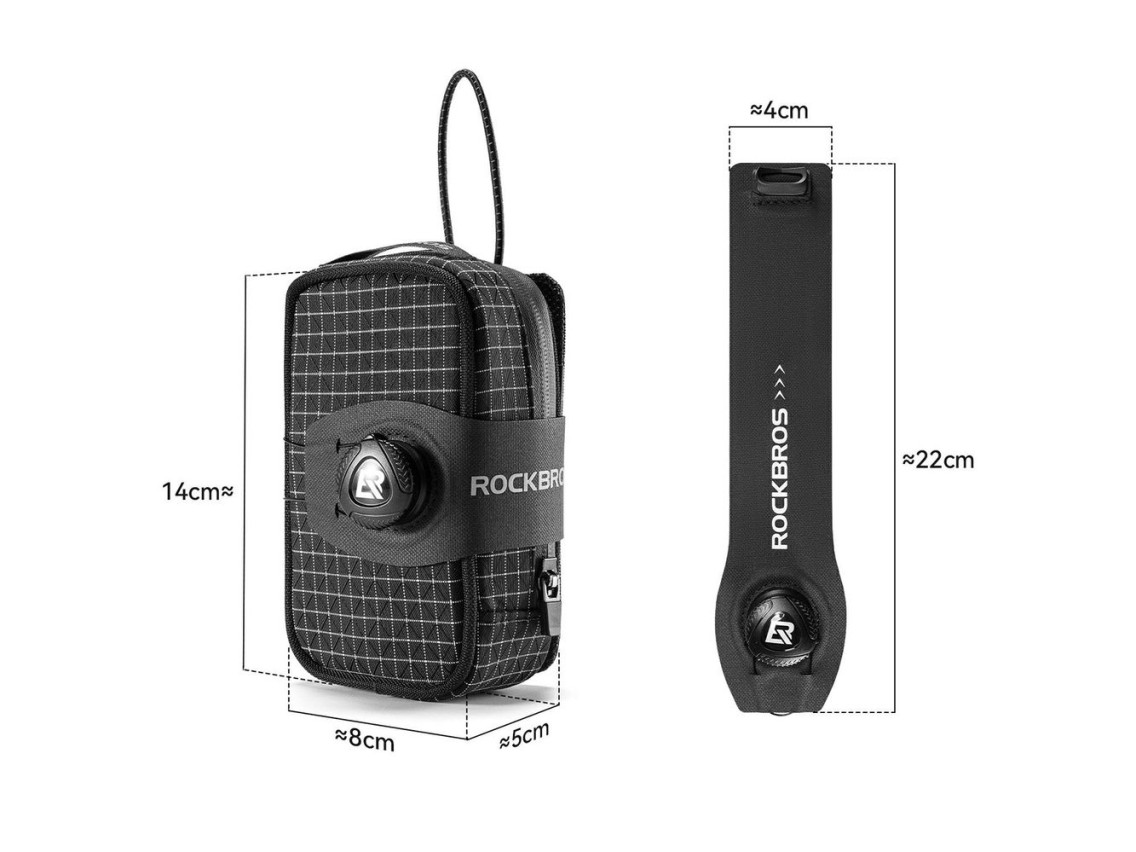 Bolsa de selim multifuncional Rockbros P010 com porta-garrafas - preta