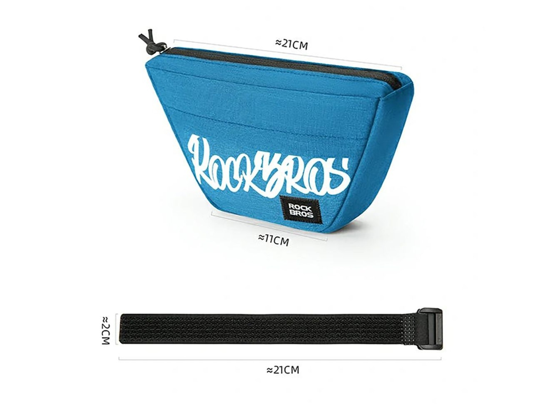 Bolsa trapezoidal para guidão de bicicleta Rockbros G011 Flash Journey, 0,7 l - azul