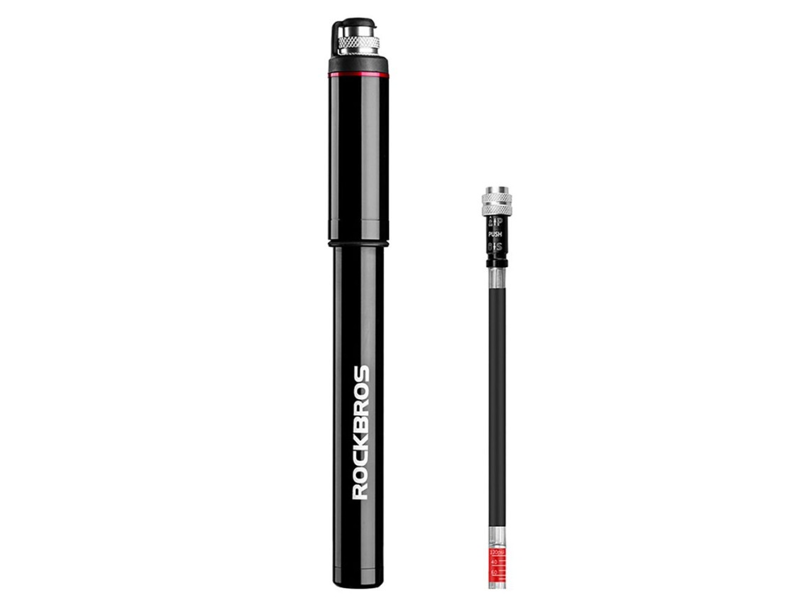 Rockbros SMART-B 150 PSI Mini Bicycle Pump for Presta and Schrader Valves - Black