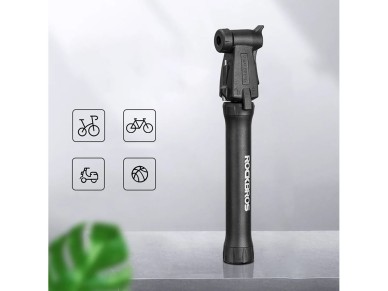 ROCKBROS TM-1701P 80 PSI Mini Bicycle Pump for Presta and Schrader Valves - Black