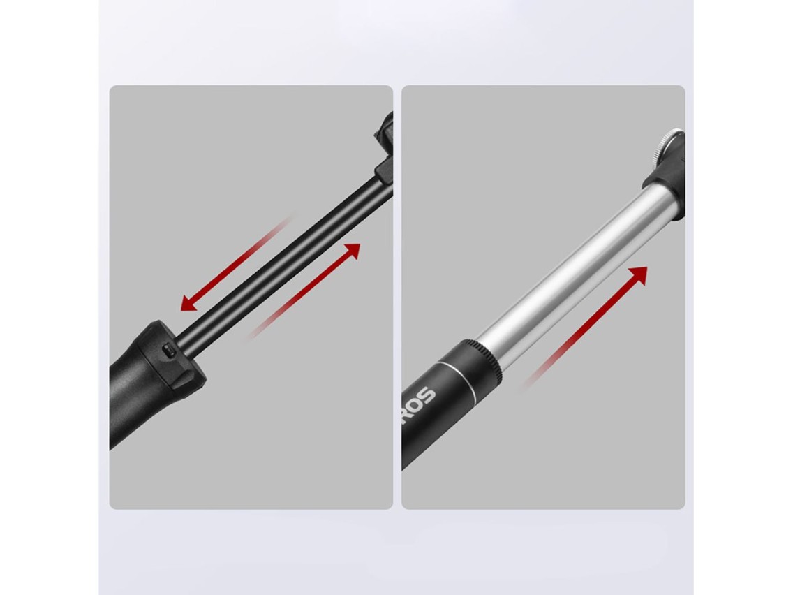 ROCKBROS TM-1701P 80 PSI Mini Bicycle Pump for Presta and Schrader Valves - Black
