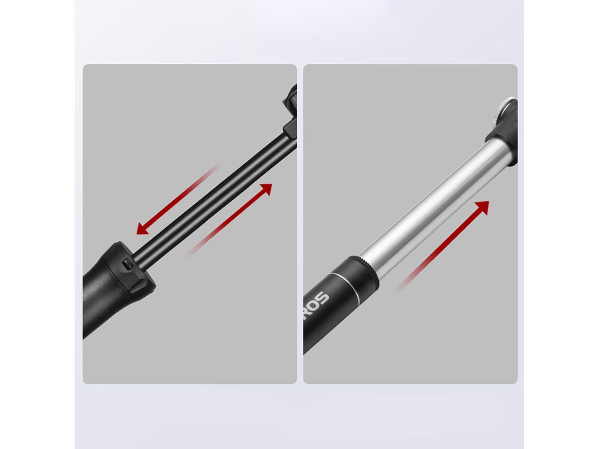 ROCKBROS TM-1701P 80 PSI Mini Bicycle Pump for Presta and Schrader Valves - Black