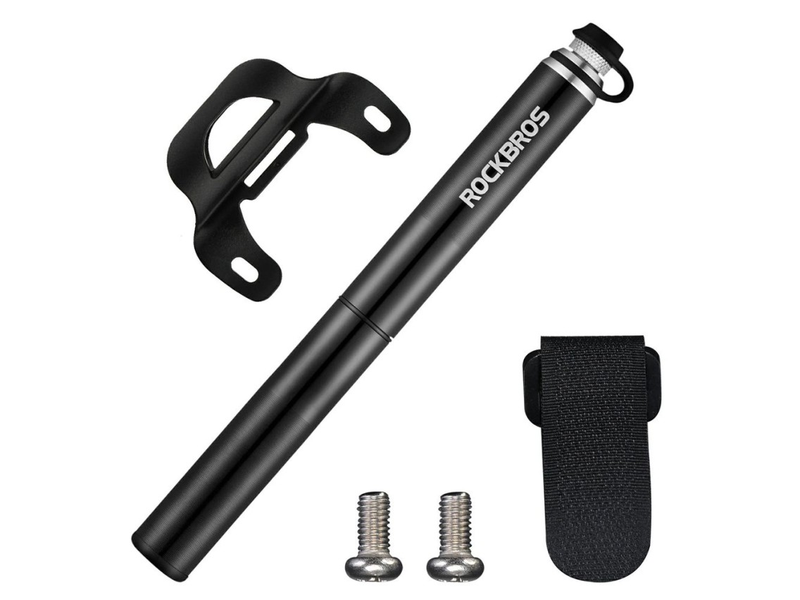Bomba de bicicleta ligera Rockbros JG-PB-004 con manómetro - negra